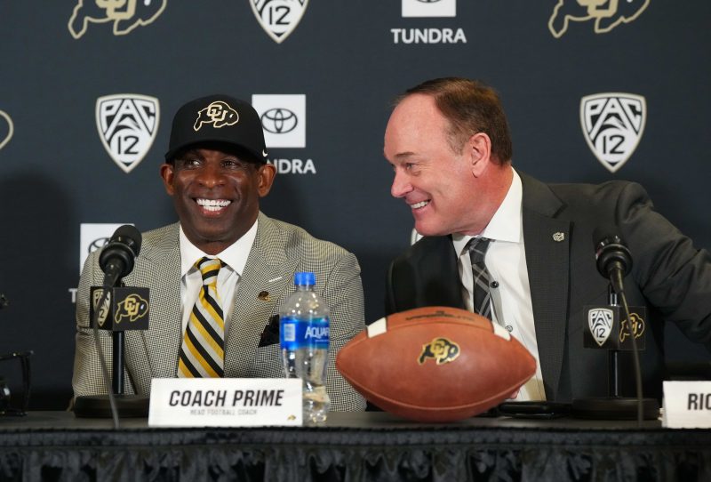 Deion Sanders reacts to news of his boss stepping down at Colorado